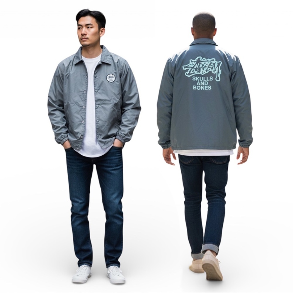 Stüssy Vintage Skulls and Bones Coaches Jacket